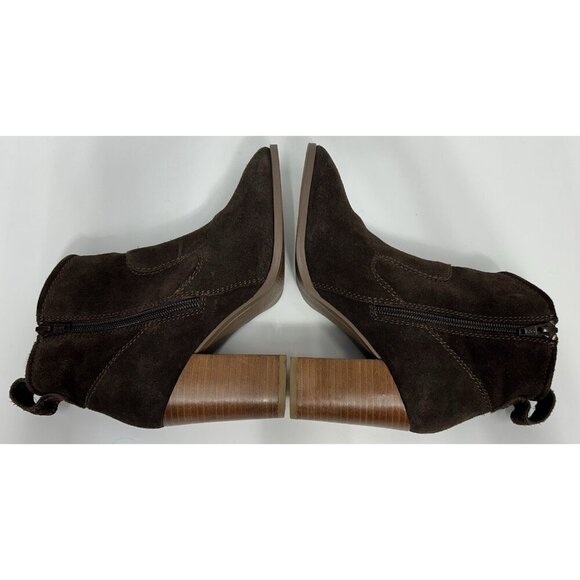 Steve Madden Women Brown Suede Leather Ankle Boot Bootie Size 6 Side Zip Riddock - Picture 5 of 8